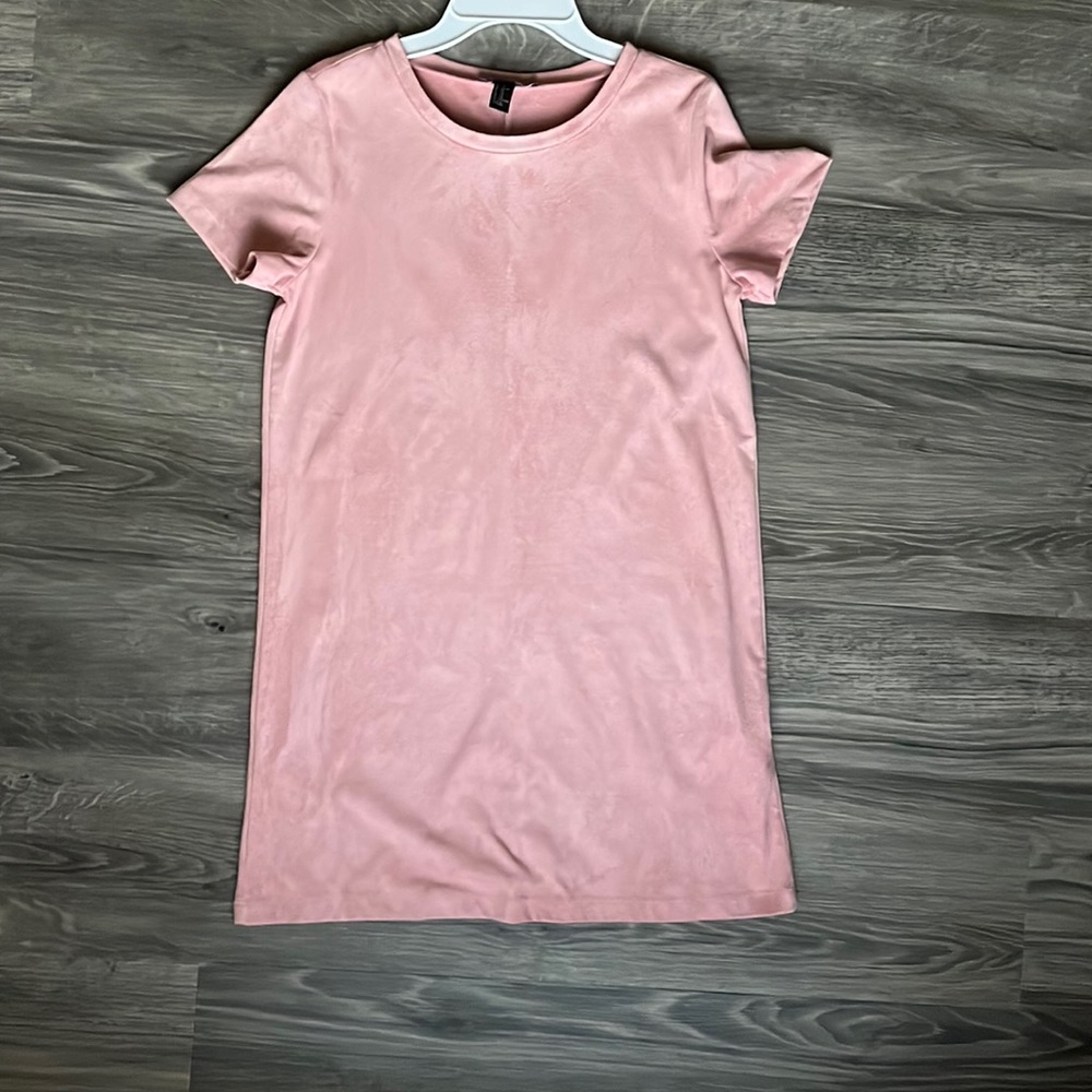Forever 21 Pink Suede T-Shirt Dress